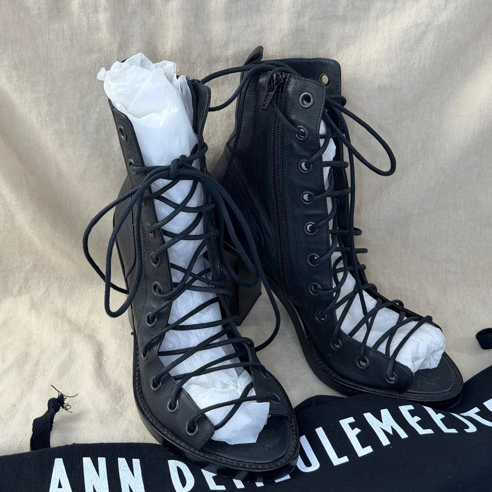 Ann Demeulemeester Bernardina lace up sandal, size 38, black